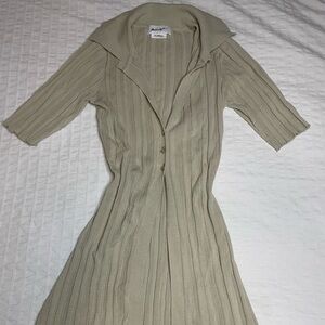 Beige Cardigan Sweater - image 1